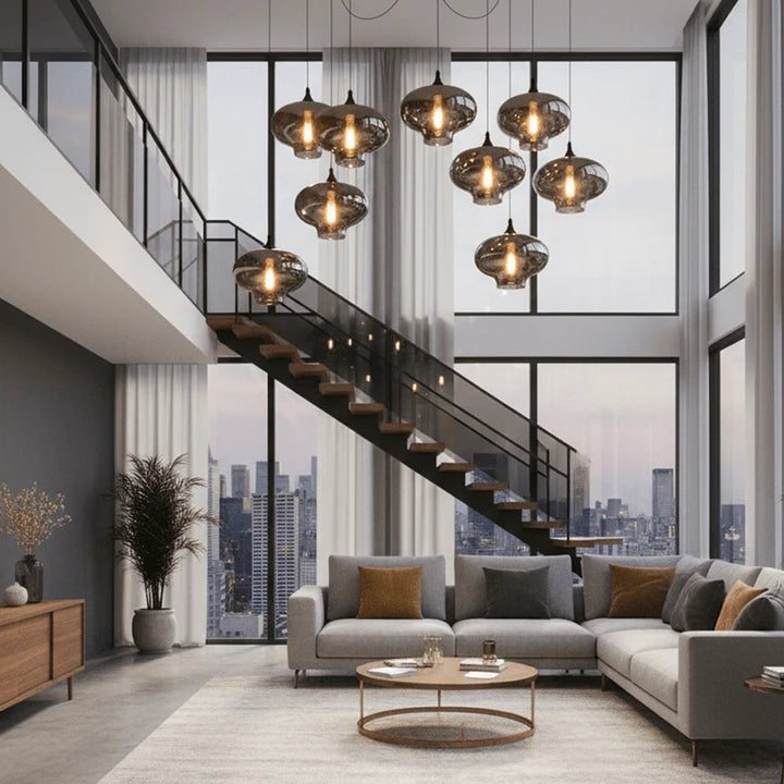 Pendant Light Glass Adjustable 11 in Indoor Dining Room Kitchen Island Ceiling Lamp | Kalsten