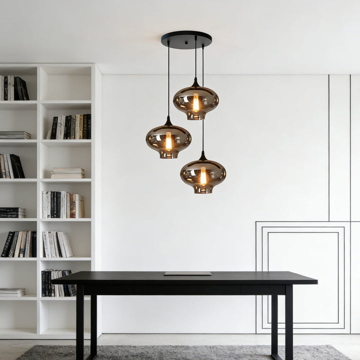 Pendant Light Glass Adjustable 11 in Indoor Dining Room Kitchen Island Ceiling Lamp | Kalsten