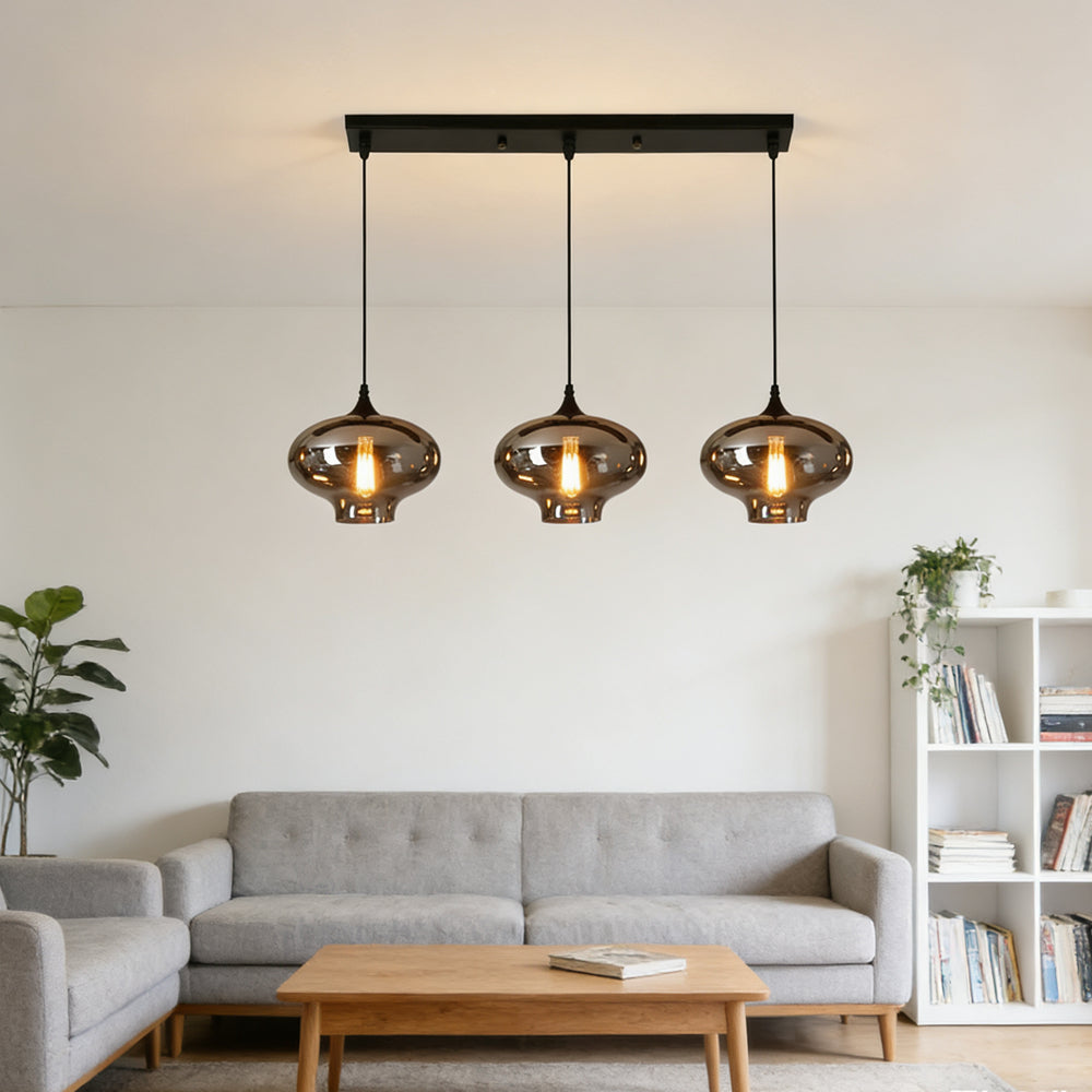 Pendant Light Glass Adjustable 11 in Indoor Dining Room Kitchen Island Ceiling Lamp | Kalsten
