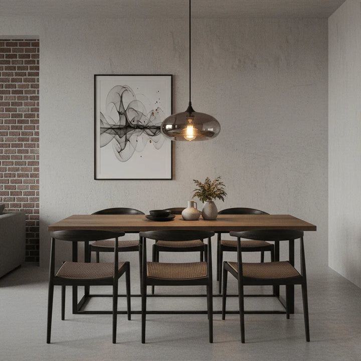Pendant Light Glass Adjustable 11 in Indoor Dining Room Kitchen Island Ceiling Lamp | Kalsten