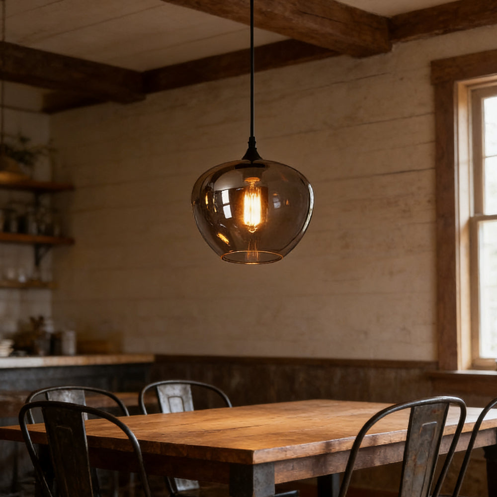 Pendant Light Glass Adjustable 11 in Indoor Dining Room Kitchen Island Ceiling Lamp | Kalsten