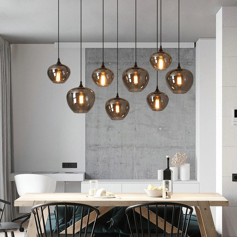 Pendant Light Glass Adjustable 11 in Indoor Dining Room Kitchen Island Ceiling Lamp | Kalsten