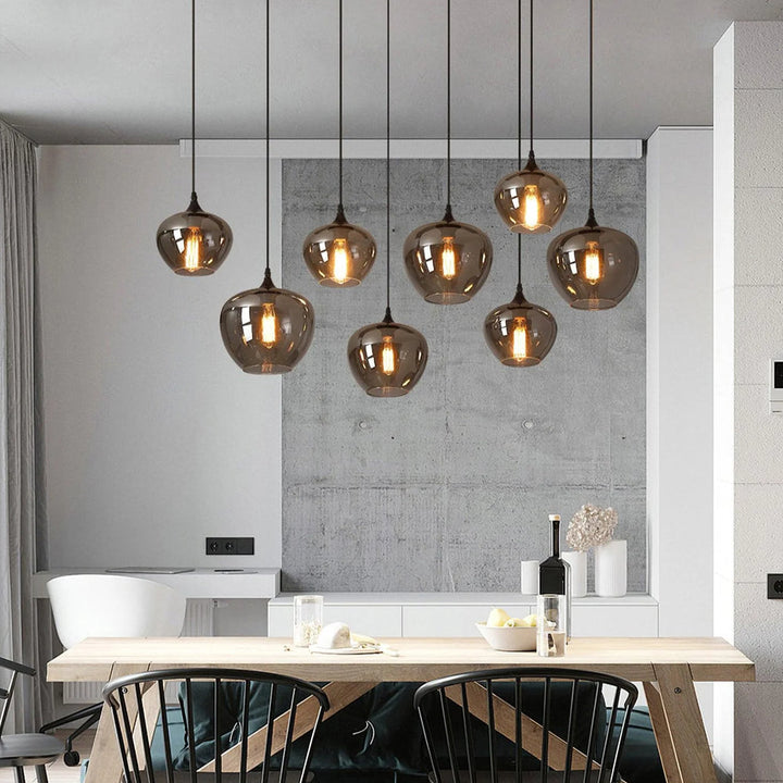 Pendant Light Glass Adjustable 11 in Indoor Dining Room Kitchen Island Ceiling Lamp | Kalsten