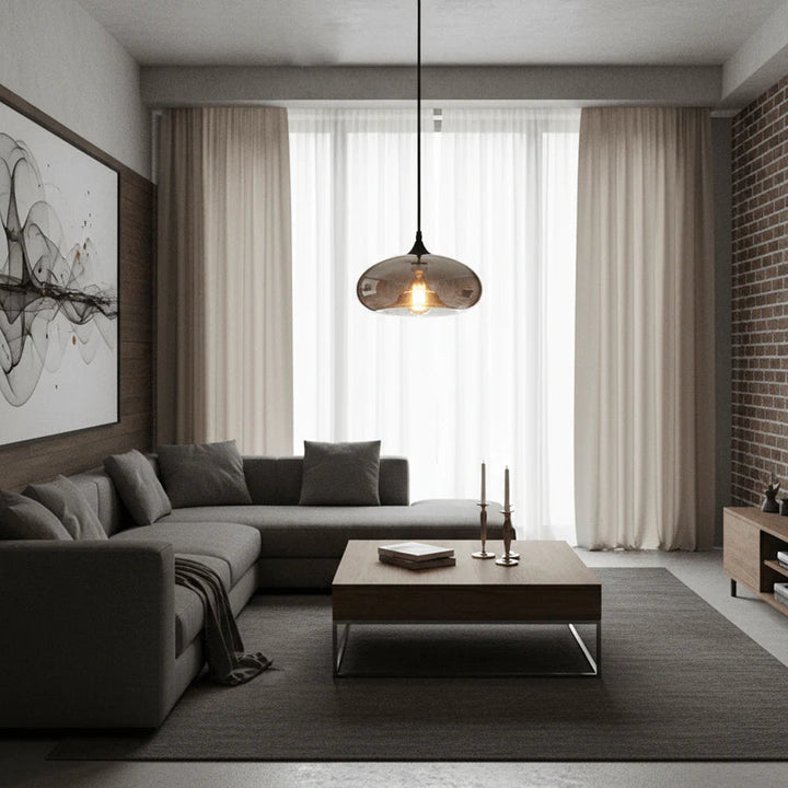 Pendant Light Glass Adjustable 11 in Indoor Dining Room Kitchen Island Ceiling Lamp | Kalsten