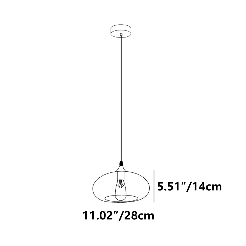 Pendant Light Glass Adjustable 11 in Indoor Dining Room Kitchen Island Ceiling Lamp | Kalsten
