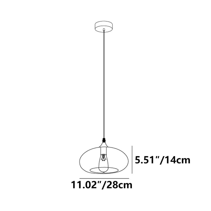 Pendant Light Glass Adjustable 11 in Indoor Dining Room Kitchen Island Ceiling Lamp | Kalsten