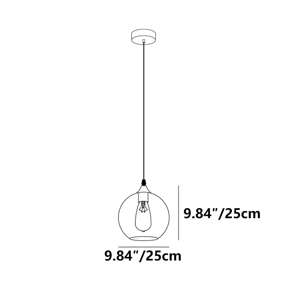 Pendant Light Glass Adjustable 11 in Indoor Dining Room Kitchen Island Ceiling Lamp | Kalsten