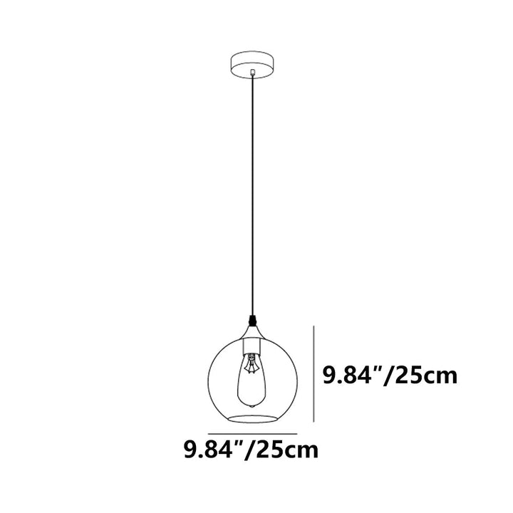 Pendant Light Glass Adjustable 11 in Indoor Dining Room Kitchen Island Ceiling Lamp | Kalsten