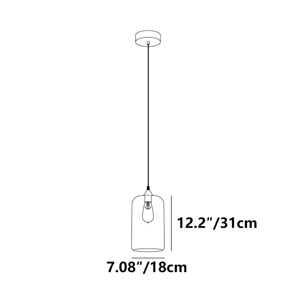 Pendant Light Glass Adjustable 11 in Indoor Dining Room Kitchen Island Ceiling Lamp | Kalsten