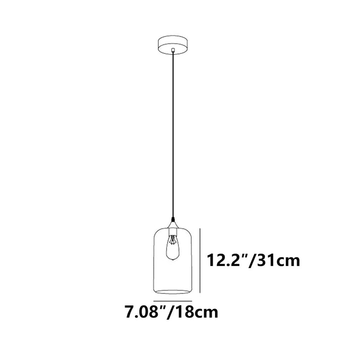 Pendant Light Glass Adjustable 11 in Indoor Dining Room Kitchen Island Ceiling Lamp | Kalsten