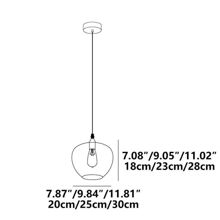 Pendant Light Glass Adjustable 11 in Indoor Dining Room Kitchen Island Ceiling Lamp | Kalsten