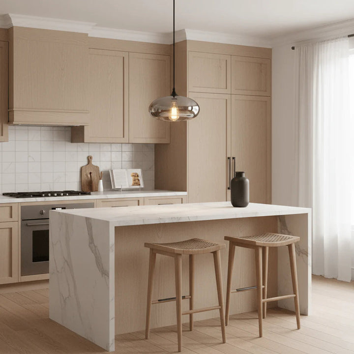 Pendant Light Glass Adjustable 11 in Indoor Dining Room Kitchen Island Ceiling Lamp | Kalsten