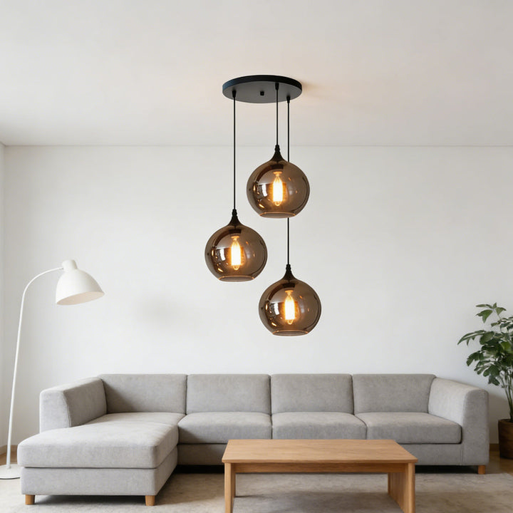 Pendant Light Glass Adjustable 11 in Indoor Dining Room Kitchen Island Ceiling Lamp | Kalsten