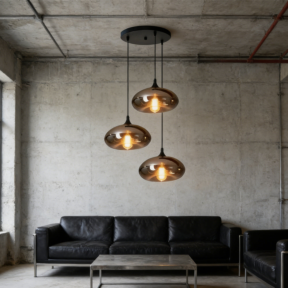 Pendant Light Glass Adjustable 11 in Indoor Dining Room Kitchen Island Ceiling Lamp | Kalsten