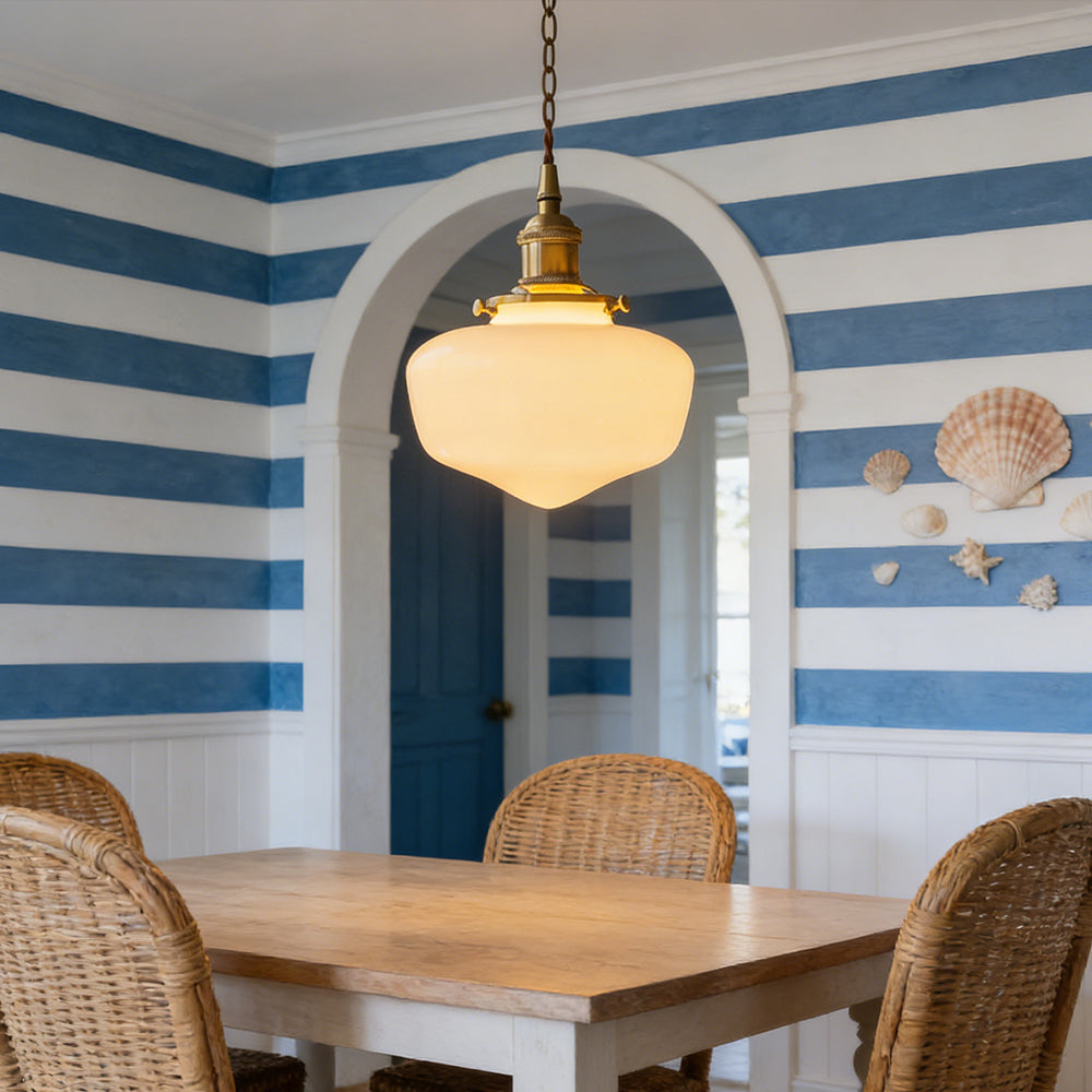 Pendant Light Glass 6.7 in Indoor Dining Room Living Room Hallway Lantern Style Adjustable Hanging | Kalsten