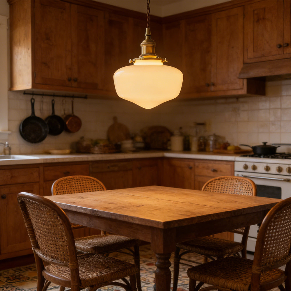 Pendant Light Glass 6.7 in Indoor Dining Room Living Room Hallway Lantern Style Adjustable Hanging | Kalsten