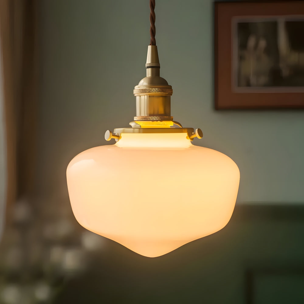 Pendant Light Glass 6.7 in Indoor Dining Room Living Room Hallway Lantern Style Adjustable Hanging | Kalsten