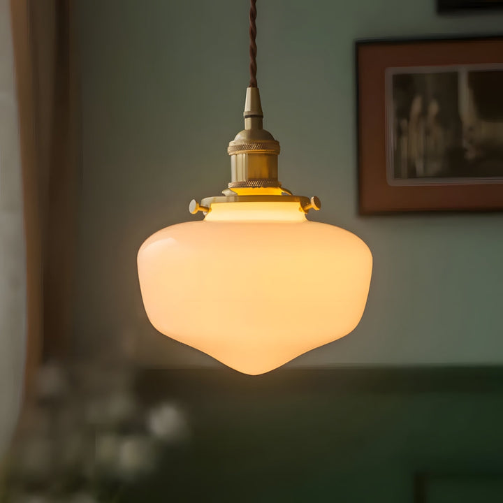 Pendant Light Glass 6.7 in Indoor Dining Room Living Room Hallway Lantern Style Adjustable Hanging | Kalsten