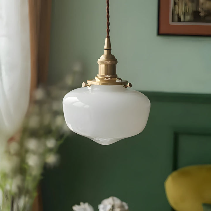 Pendant Light Glass 6.7 in Indoor Dining Room Living Room Hallway Lantern Style Adjustable Hanging | Kalsten