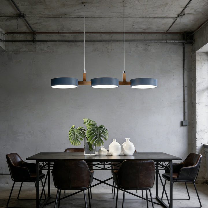 Pendant Light Metal 30 in Adjustable Indoor Dining Kitchen Island Hanging Lamp White Pink Green Dark Blue Yellow Grey Black | Kalsten