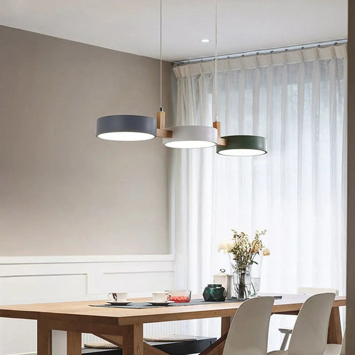 Pendant Light Metal 30 in Adjustable Indoor Dining Kitchen Island Hanging Lamp White Pink Green Dark Blue Yellow Grey Black | Kalsten