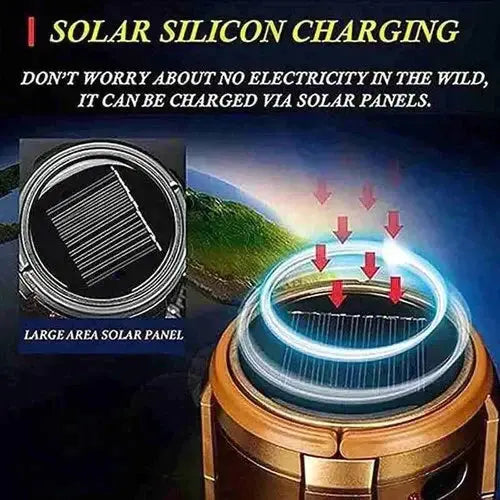 Camping Lantern with Fan & Power Bank | Solar & Rechargeable LED Light | Portable Outdoor Gear | Kalsten