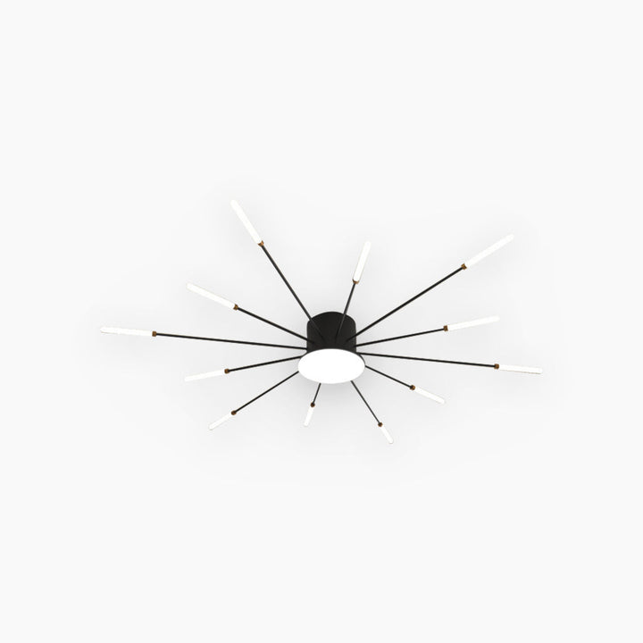Ceiling Light LED Aluminum 31.5 in Semi Flush Modern Black Gold Living Room Bedroom Dining Room Decorative Lighting | Kalsten