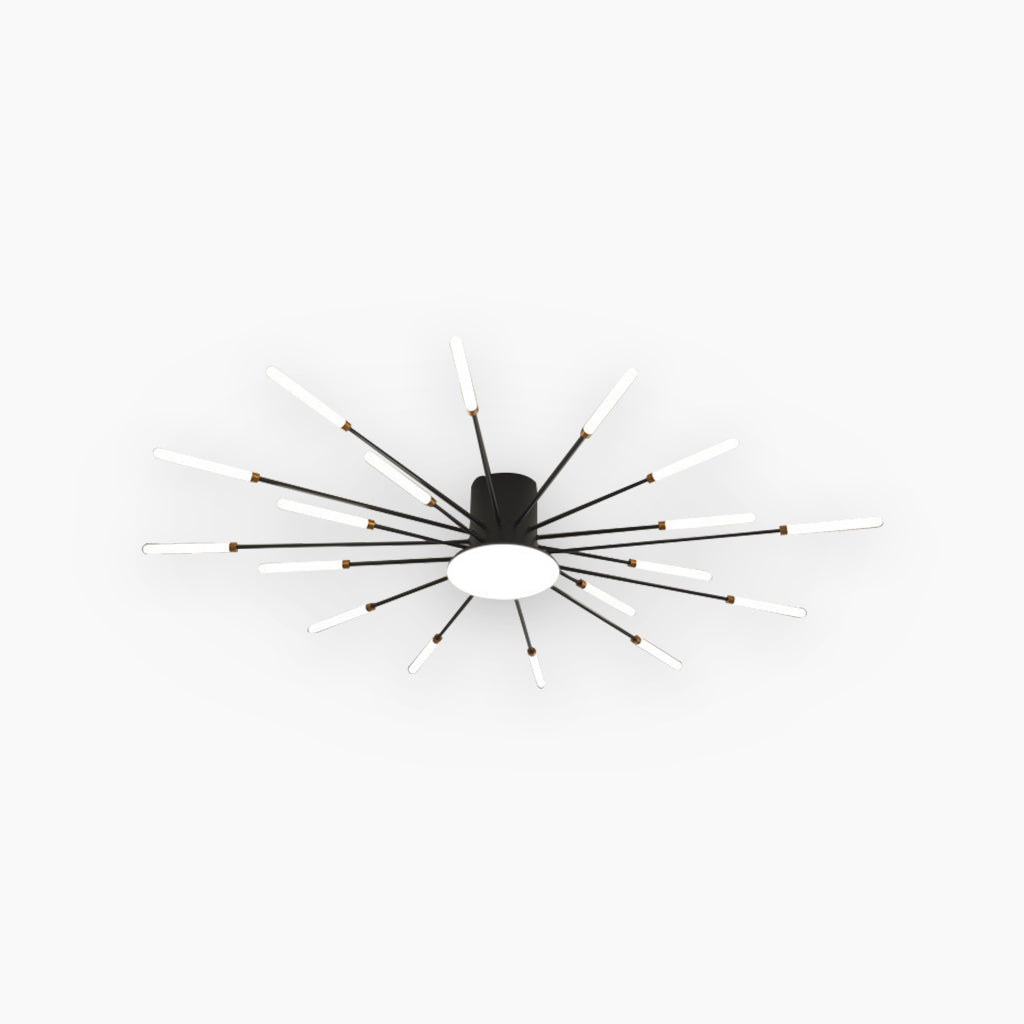 Ceiling Light LED Aluminum 31.5 in Semi Flush Modern Black Gold Living Room Bedroom Dining Room Decorative Lighting | Kalsten