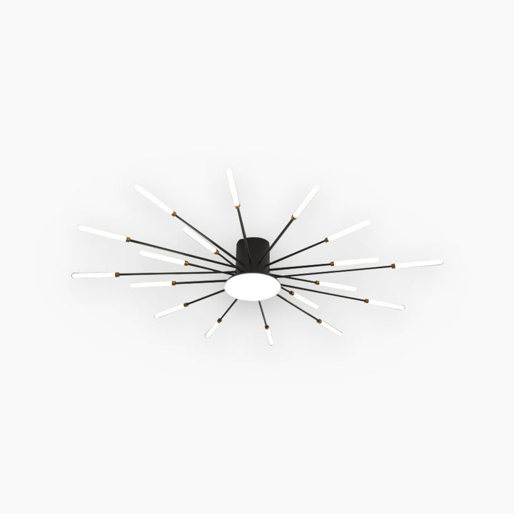 Ceiling Light LED Aluminum 31.5 in Semi Flush Modern Black Gold Living Room Bedroom Dining Room Decorative Lighting | Kalsten