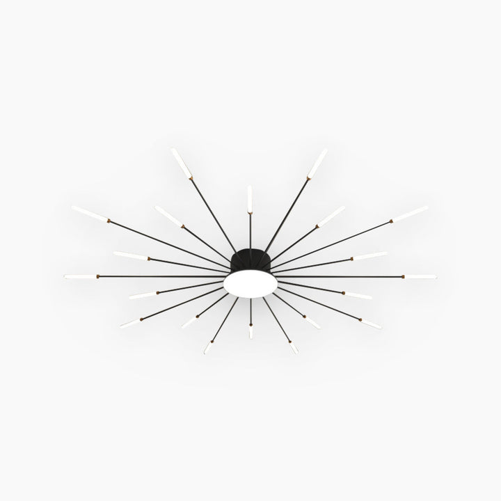 Ceiling Light LED Aluminum 31.5 in Semi Flush Modern Black Gold Living Room Bedroom Dining Room Decorative Lighting | Kalsten