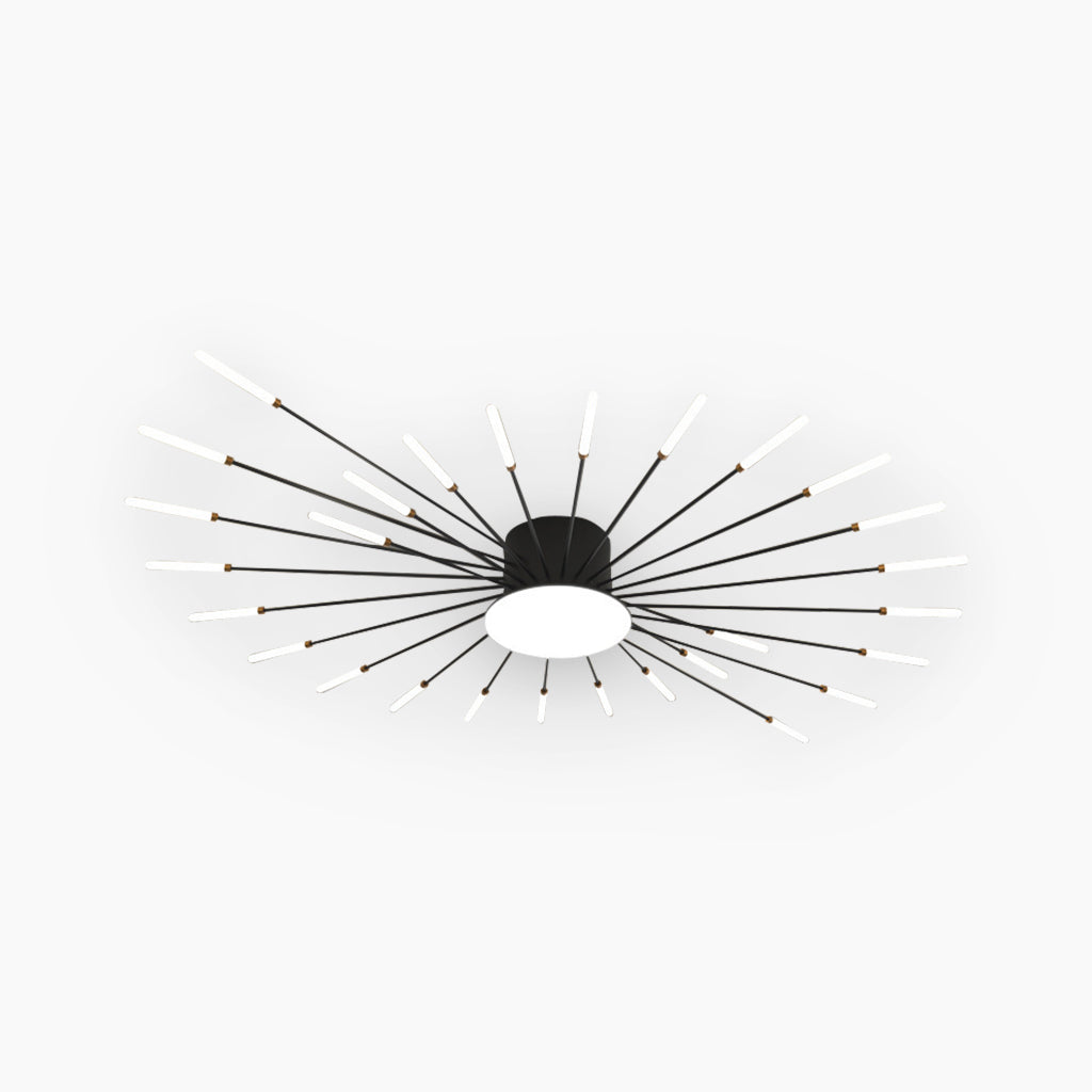 Ceiling Light LED Aluminum 31.5 in Semi Flush Modern Black Gold Living Room Bedroom Dining Room Decorative Lighting | Kalsten