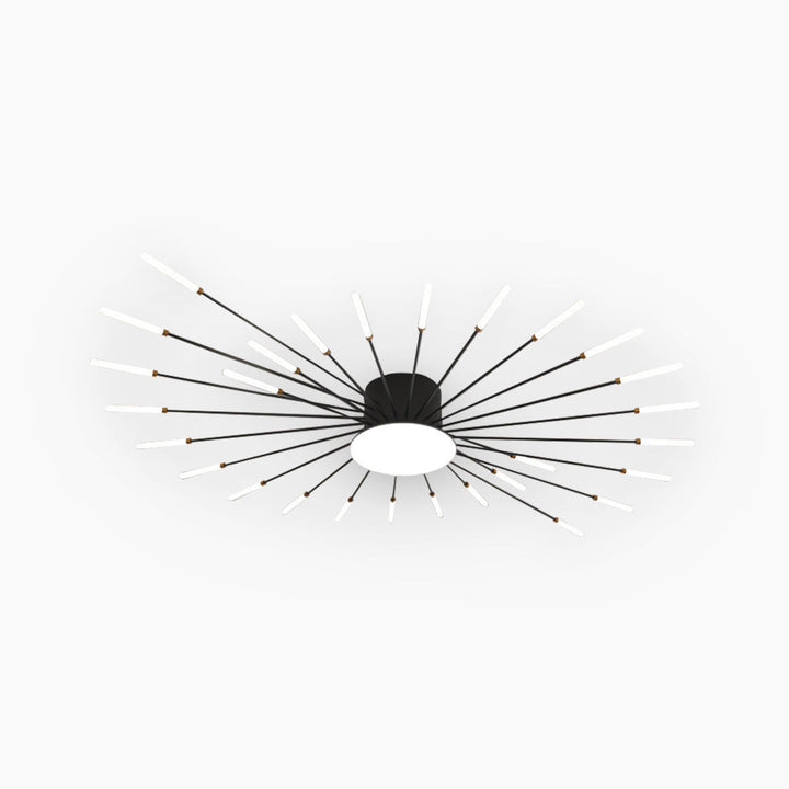 Ceiling Light LED Aluminum 31.5 in Semi Flush Modern Black Gold Living Room Bedroom Dining Room Decorative Lighting | Kalsten