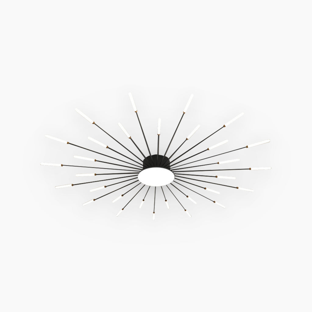Ceiling Light LED Aluminum 31.5 in Semi Flush Modern Black Gold Living Room Bedroom Dining Room Decorative Lighting | Kalsten