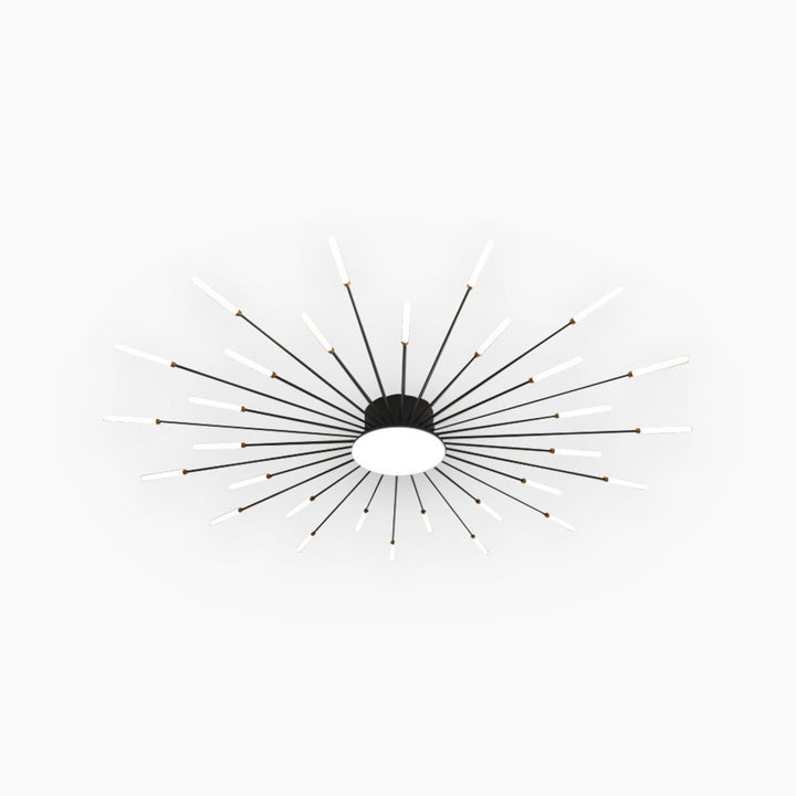 Ceiling Light LED Aluminum 31.5 in Semi Flush Modern Black Gold Living Room Bedroom Dining Room Decorative Lighting | Kalsten