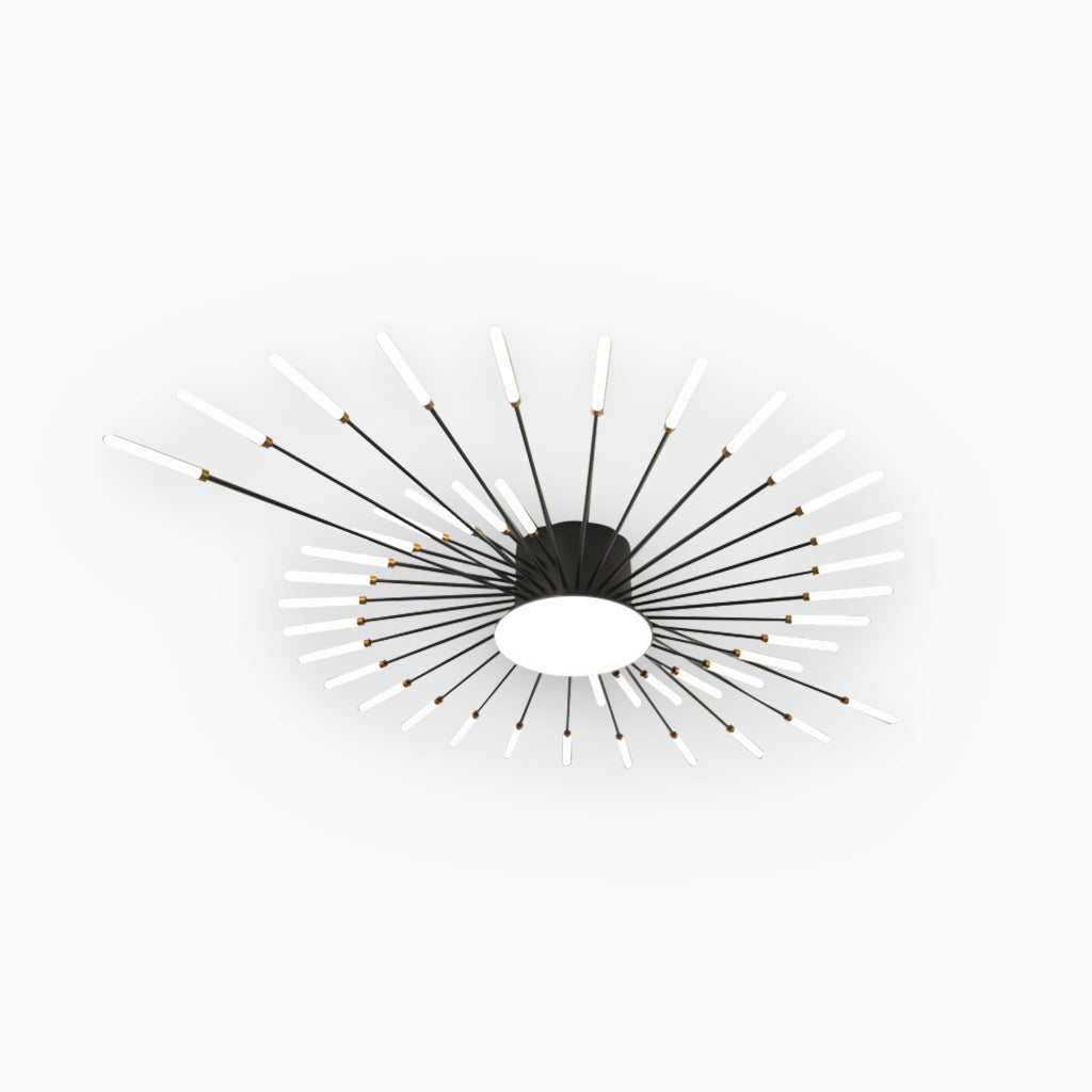 Ceiling Light LED Aluminum 31.5 in Semi Flush Modern Black Gold Living Room Bedroom Dining Room Decorative Lighting | Kalsten