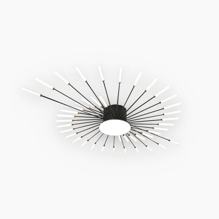 Ceiling Light LED Aluminum 31.5 in Semi Flush Modern Black Gold Living Room Bedroom Dining Room Decorative Lighting | Kalsten
