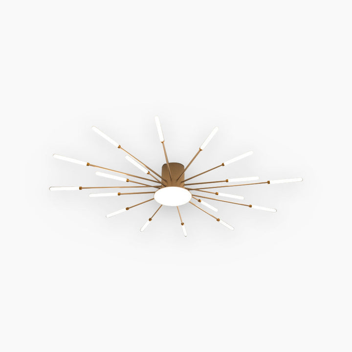 Ceiling Light LED Aluminum 31.5 in Semi Flush Modern Black Gold Living Room Bedroom Dining Room Decorative Lighting | Kalsten