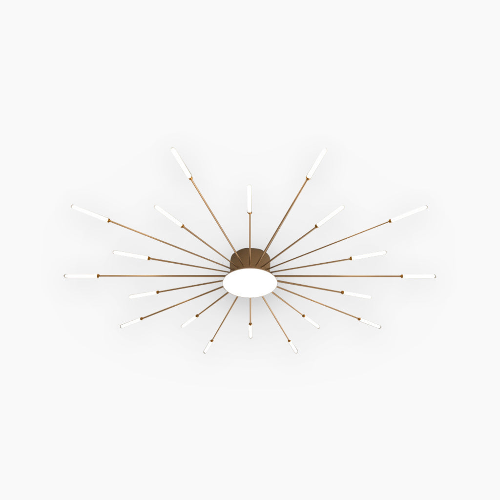 Ceiling Light LED Aluminum 31.5 in Semi Flush Modern Black Gold Living Room Bedroom Dining Room Decorative Lighting | Kalsten