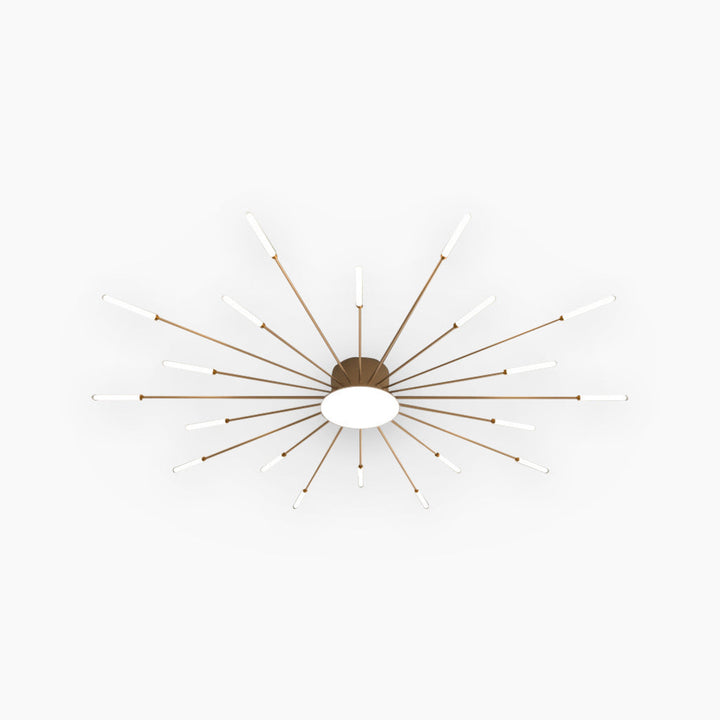 Ceiling Light LED Aluminum 31.5 in Semi Flush Modern Black Gold Living Room Bedroom Dining Room Decorative Lighting | Kalsten