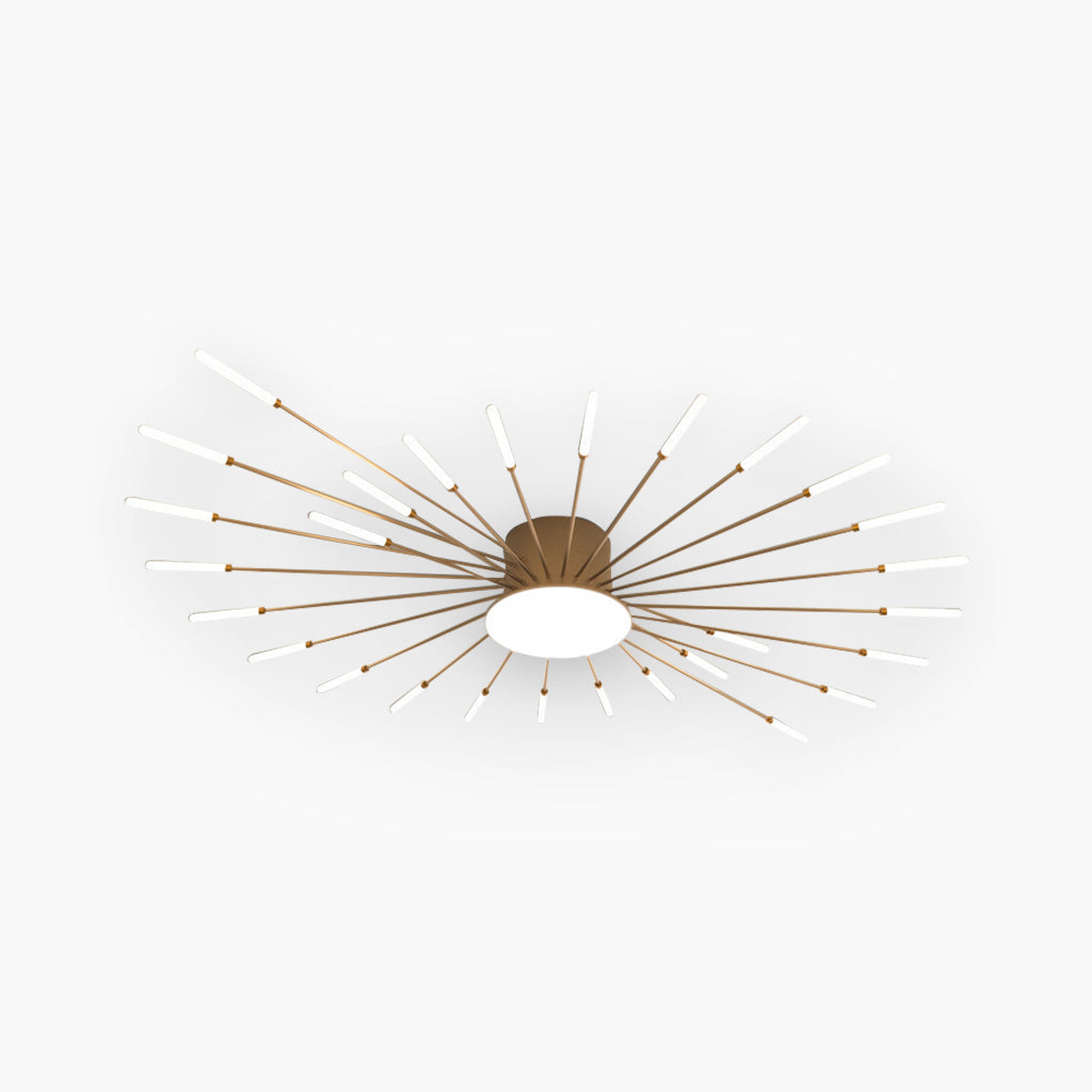 Ceiling Light LED Aluminum 31.5 in Semi Flush Modern Black Gold Living Room Bedroom Dining Room Decorative Lighting | Kalsten