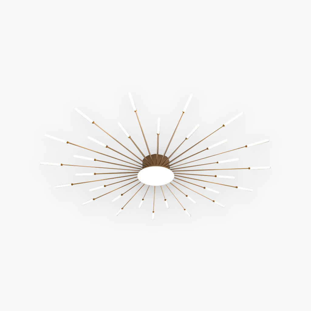 Ceiling Light LED Aluminum 31.5 in Semi Flush Modern Black Gold Living Room Bedroom Dining Room Decorative Lighting | Kalsten