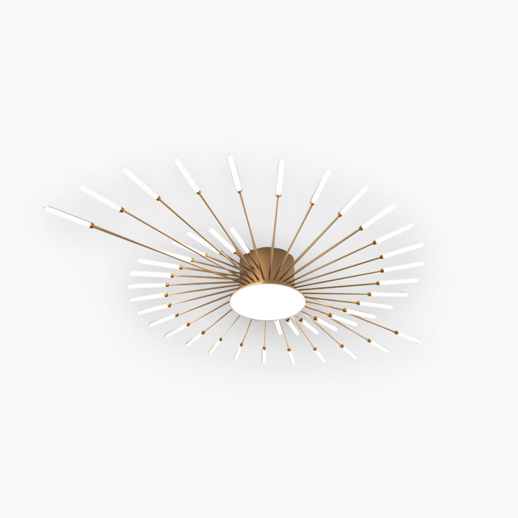 Ceiling Light LED Aluminum 31.5 in Semi Flush Modern Black Gold Living Room Bedroom Dining Room Decorative Lighting | Kalsten