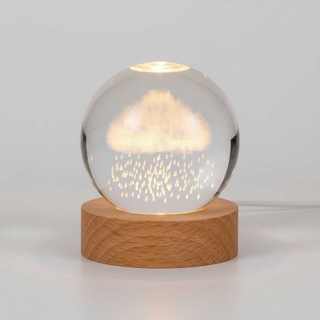 AstroGlobe 3D Lamp – Spherical Wooden Table Lamp with Warm LED Light and Planet Design | Kalsten