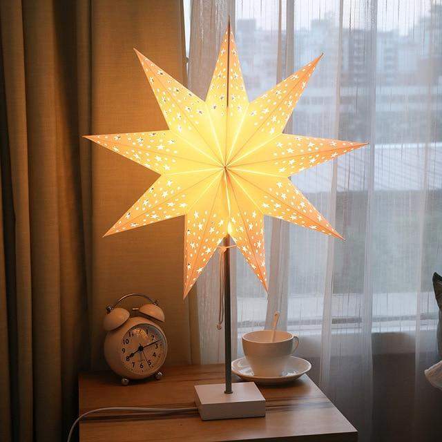 StellarGlow | Radiant LED Star Table Lamp – Wooden Base Ambient Light for Bedroom & Living Room Décor | Kalsten