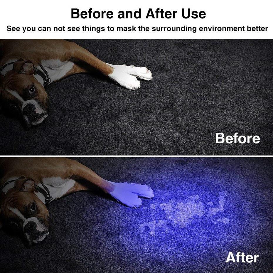 Skanto | LED UV Flashlight Ultraviolet Torch With Zoom Function Mini UV Black Light Pet Urine Stain Detector Scorpion Hunting