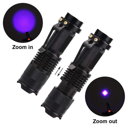 Skanto | LED UV Flashlight Ultraviolet Torch With Zoom Function Mini UV Black Light Pet Urine Stain Detector Scorpion Hunting