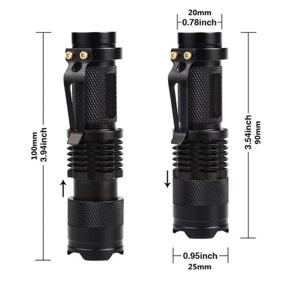 Skanto | LED UV Flashlight Ultraviolet Torch With Zoom Function Mini UV Black Light Pet Urine Stain Detector Scorpion Hunting