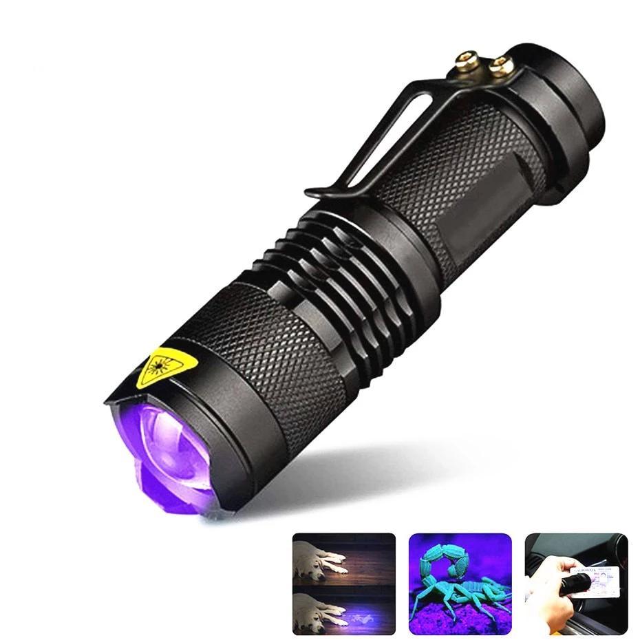 Skanto | LED UV Flashlight Ultraviolet Torch With Zoom Function Mini UV Black Light Pet Urine Stain Detector Scorpion Hunting