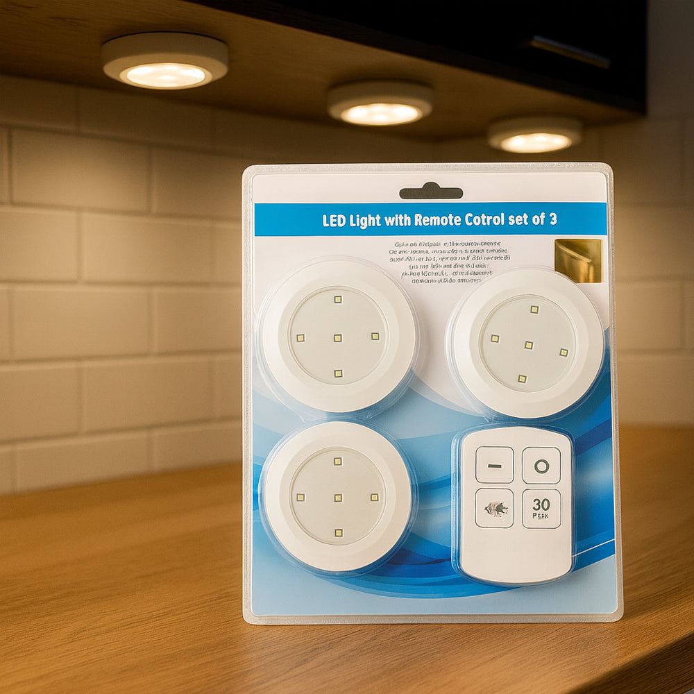 LED Spot (round) 3 pcs. incl. remote control | Kalsten