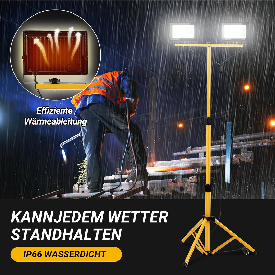 LED Construction Spotlight 2 x 50W/100W/200W with Tripod Adjustable | Kalsten